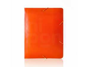 Pasta c/ Aba e Elástico Plástica Oficio Laranja Lombo 2cm